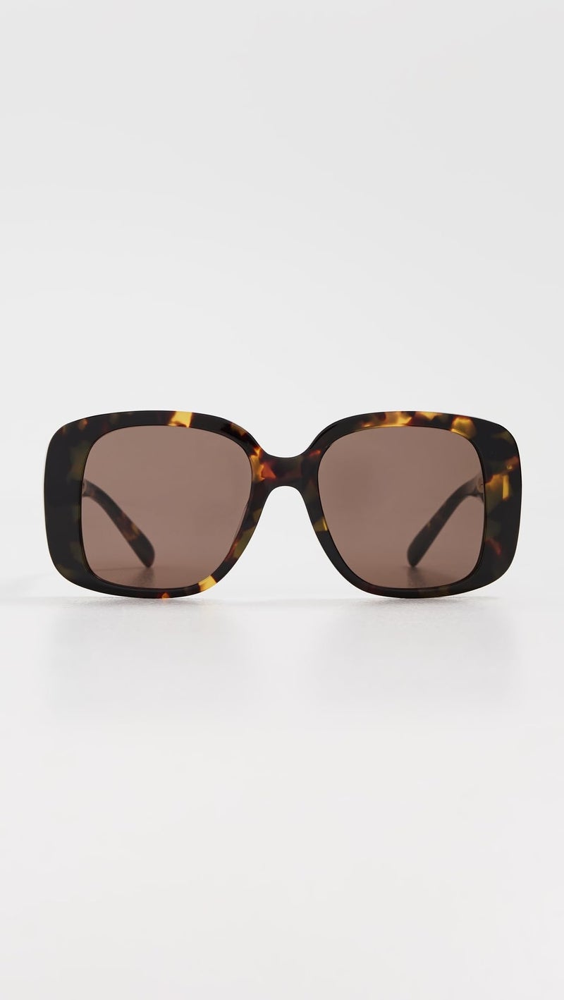Tory Burch Women's Pierced Square Sunglasses, Brown Tortoise, One Size - Image 2