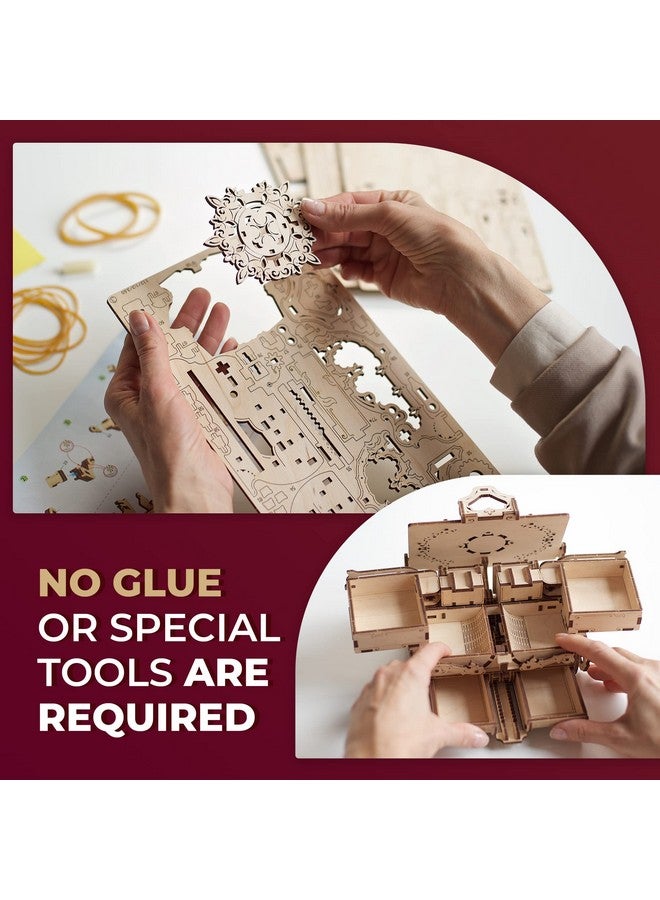 أوجيرز صندوق أحجيات خشبي ثلاثي الأبعاد من يو جيرز للبنات - مجموعات نماذج ألعاب تعليمية من صندوق خشبي عتيق للكبار والمراهقين - صندوق خشبي مصنوع يدويًا للنساء، هدايا لأعياد الميلاد والكريسماس | أفكار لصناديق الزواج - Image 5