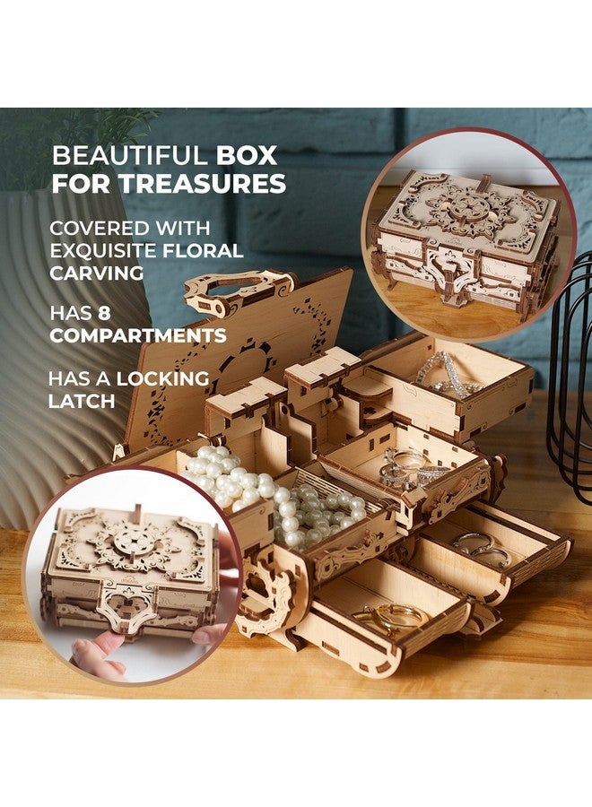 أوجيرز صندوق أحجيات خشبي ثلاثي الأبعاد من يو جيرز للبنات - مجموعات نماذج ألعاب تعليمية من صندوق خشبي عتيق للكبار والمراهقين - صندوق خشبي مصنوع يدويًا للنساء، هدايا لأعياد الميلاد والكريسماس | أفكار لصناديق الزواج - Image 3