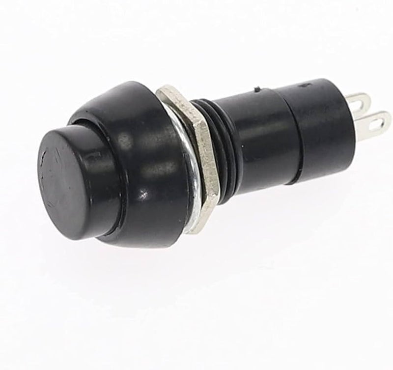 REES52 REES52 PBS11B 12MM 2PIN Momentary Self Reset Round Plastic Push Button Switch Colour Black Pack of 10 - Image 2