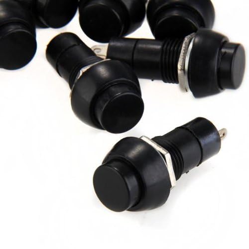 REES52 REES52 PBS11B 12MM 2PIN Momentary Self Reset Round Plastic Push Button Switch Colour Black Pack of 10 - Image 4