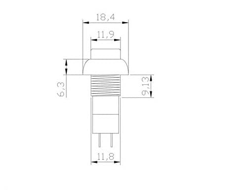 REES52 REES52 PBS11B 12MM 2PIN Momentary Self Reset Round Plastic Push Button Switch Colour Black Pack of 10 - Image 3