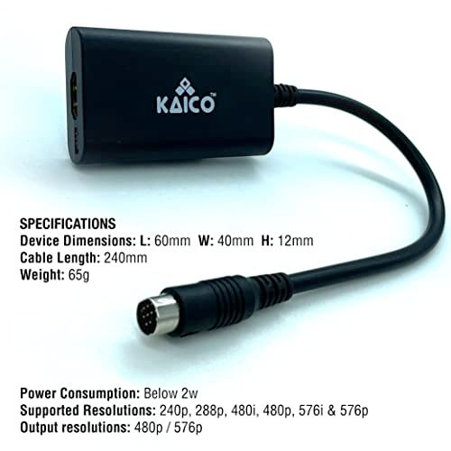 Kaico SEGA Saturn 1080p HDMI Adapter - for use with Sega Saturn - Supports S Video Output – Supports PAL and NTSC Consoles – Aspect Ratio Switch for 16:9 or 4:3 - Image 4