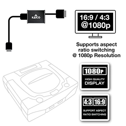 Kaico SEGA Saturn 1080p HDMI Adapter - for use with Sega Saturn - Supports S Video Output – Supports PAL and NTSC Consoles – Aspect Ratio Switch for 16:9 or 4:3 - Image 3