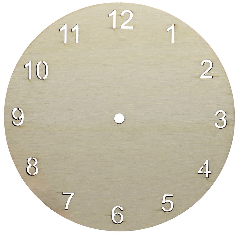 Creative Hobbies Clock Face for Crafts DIY Unfinished Wood Clock Face Blank 9 Round with Laser Cut Numerals Make Your Own Clock