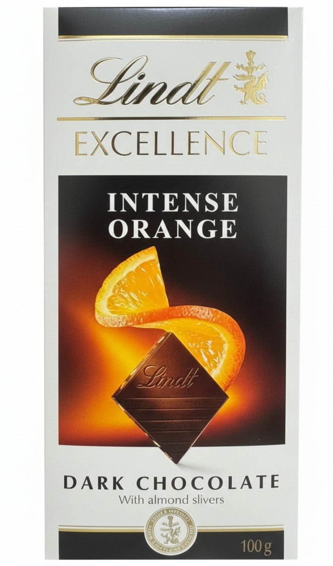 Lindt Excellence Intense Orange Dark Chocolate Bar 100grams - Image 1