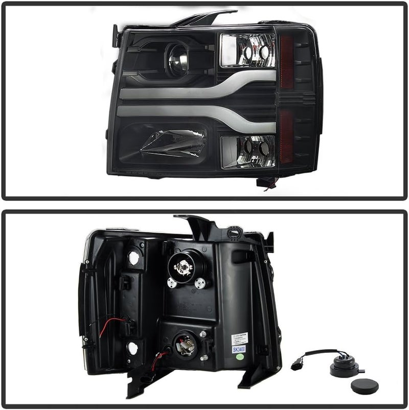 Spyder Auto 5083609 Projector Headlights for Chevy Silverado 1500/2500HD/3500HD - LED DRL - Black - Image 2