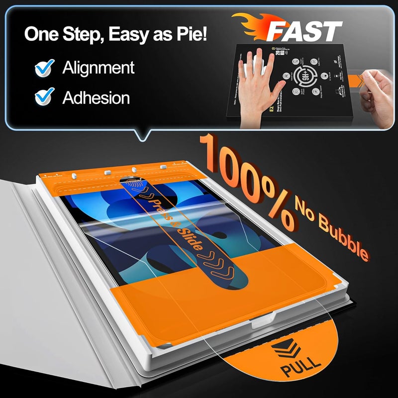 -2 عبوة واقي شاشة زجاجي بملمس الورق لأجهزة iPad Air الجيل الخامس والرابع مقاس 10.9 بوصة و iPad Pro مقاس 11 بوصة (الجيل الرابع والثالث والثاني والأول) – متوافق مع Apple Pencil، زجاج مقسى 9H+، فيلم غير لامع، مقاوم للخدش - Image 2