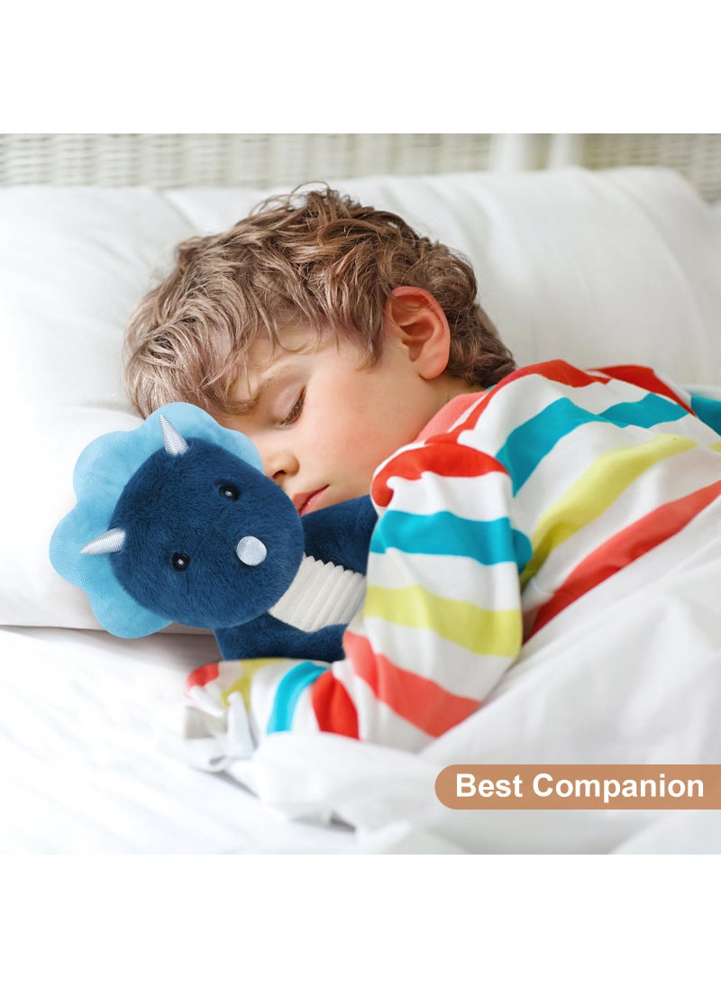SuzziPals SuzziPals Microwavable & Coolable Triceratops Dinosaur Stuffed Animals, Heated Stuffed Animal Heating Pads for Soothing & Relaxation, Navy Blue Dino Plush for Stress Relief, Plushies Dinosaur Gifts  - Image 5