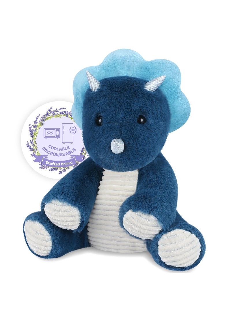 SuzziPals SuzziPals Microwavable & Coolable Triceratops Dinosaur Stuffed Animals, Heated Stuffed Animal Heating Pads for Soothing & Relaxation, Navy Blue Dino Plush for Stress Relief, Plushies Dinosaur Gifts  - Image 1
