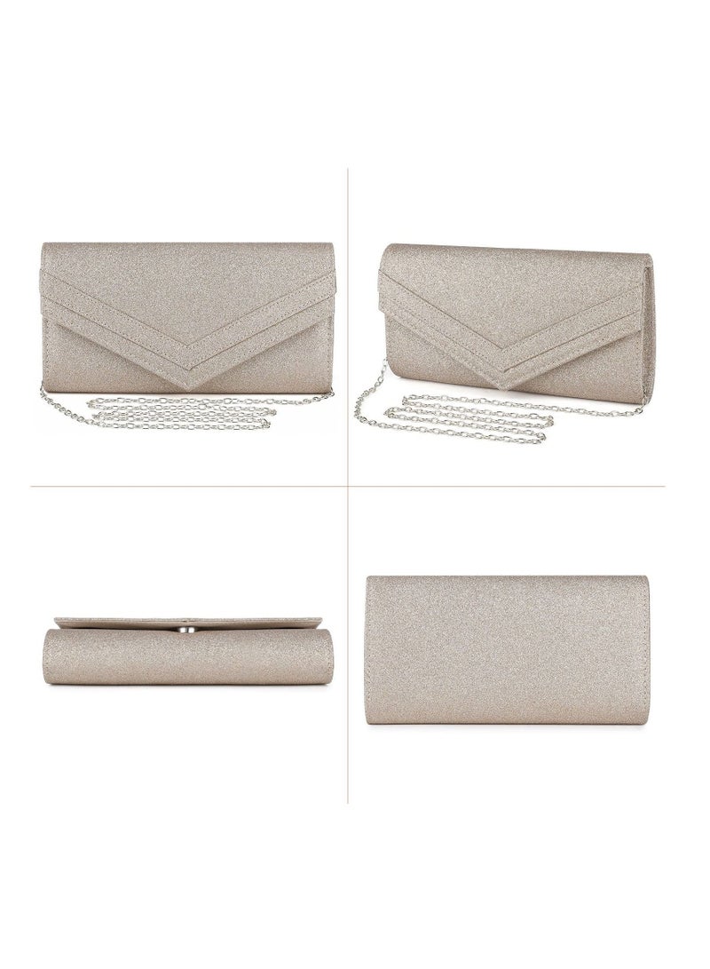 Captaintech Clutch Bag, Lady's Evening Bag with Backpack Chain, Elegant Envelope Bag for Women Girl Wedding Party Banquets Prom - Image 4
