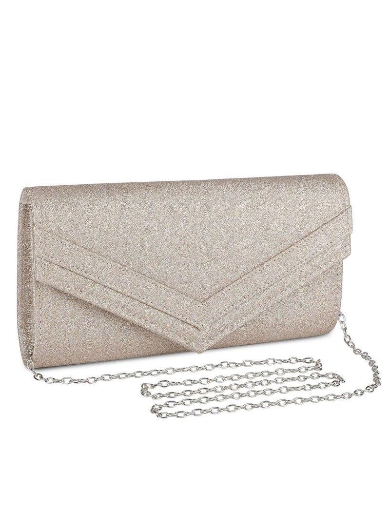 Captaintech Clutch Bag, Lady's Evening Bag with Backpack Chain, Elegant Envelope Bag for Women Girl Wedding Party Banquets Prom - Image 1