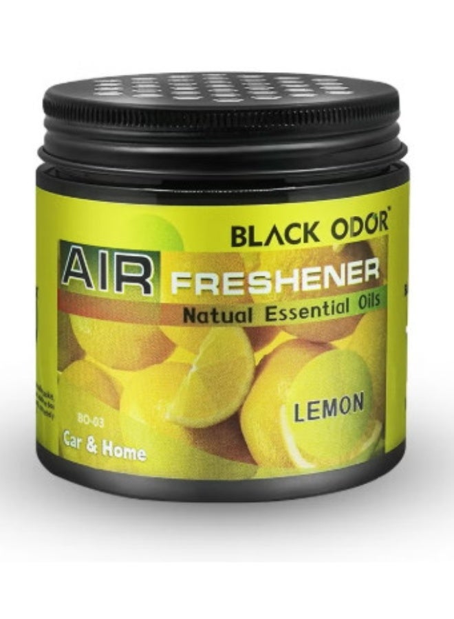 BLACK ODOR BO-03 Black Odor Lemon Scent Air Freshener - Natural Essential Oil Formula - Compact Design for Cars, Homes, and Offices - Image 1