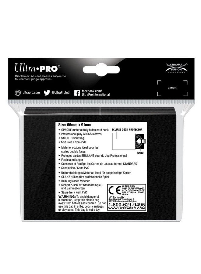 Ultra Pro Ultra Pro E-15601 Eclipse Gloss Standard Sleeves (100 Pack) -Jet Black  - Image 4