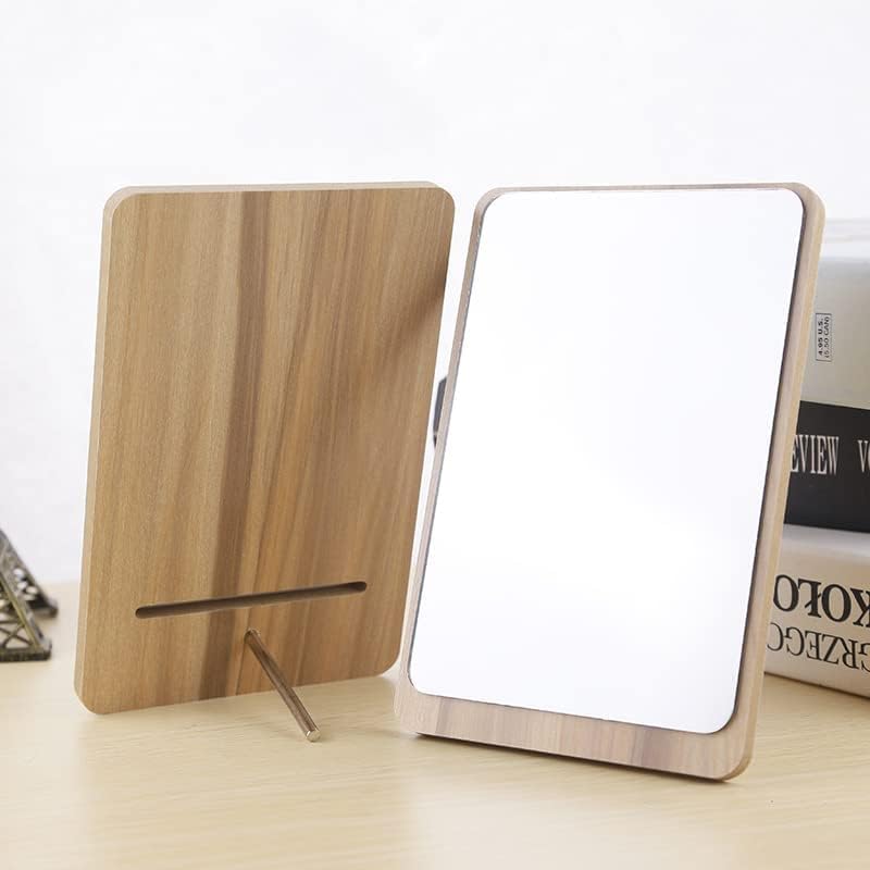 MEETDIP Wooden Mirror Adjustable Tabletop Desk Mirror Vanity Makeup Mirror Bathroom Living Room Shave Makeup Mirror 1PsWoodenSquare - Image 2