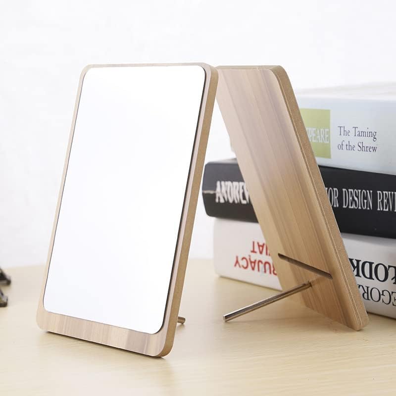 MEETDIP Wooden Mirror Adjustable Tabletop Desk Mirror Vanity Makeup Mirror Bathroom Living Room Shave Makeup Mirror 1PsWoodenSquare - Image 5
