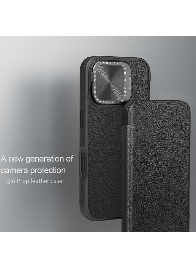 Nillkin Case For iPhone 16 Qin Prop Series Flip Camera Cover Design Leather Phone Case - Image 4