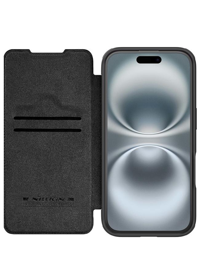 Nillkin Case For iPhone 16 Qin Prop Series Flip Camera Cover Design Leather Phone Case - Image 3