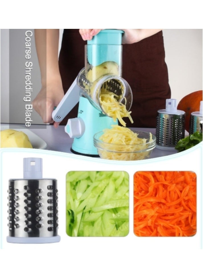 مبشرة جبن دوارة من اوروكهوم، قطاعة شرائح مندولين وخضروات مع 3 شفرات إسطوانية حادة للغاية قابلة للتبديل من الفولاذ المقاوم للصدأ - Image 2