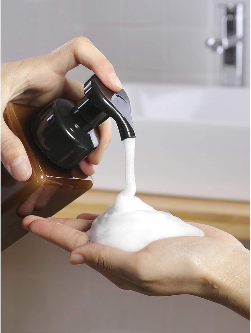 UUJOLY Foaming Soap Dispenser 650ml (22oz) Refillable Plastic Pump Bottle for Liquid Soap, Shampoo, Body Wash (2 Pcs) (Amber) - Image 2