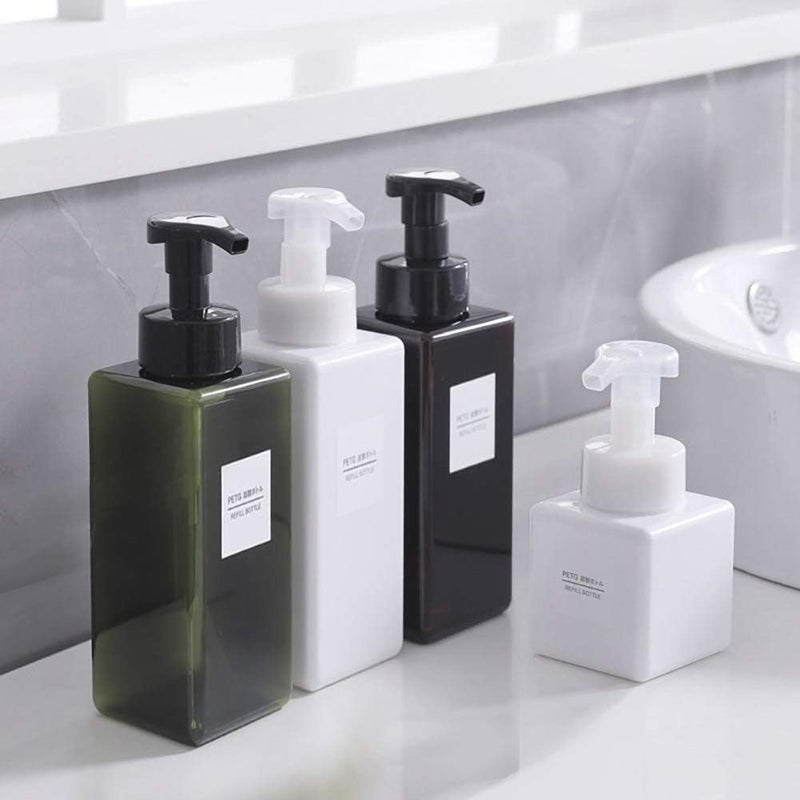 UUJOLY Foaming Soap Dispenser 650ml (22oz) Refillable Plastic Pump Bottle for Liquid Soap, Shampoo, Body Wash (2 Pcs) (Amber) - Image 5