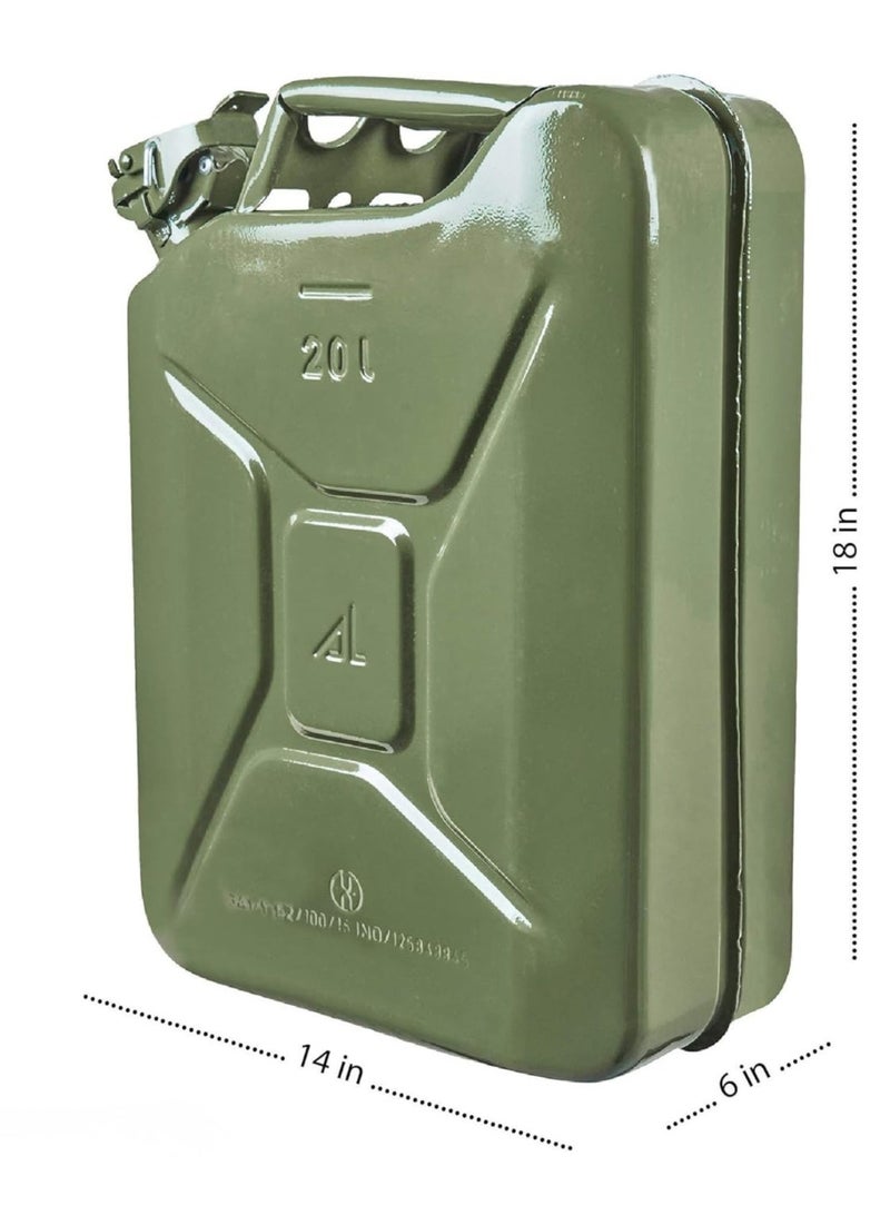 HERIOS Metal Jerry Can, 20 Litre, Green, for Gasoline, Diesel, and Other Liquids - Image 5