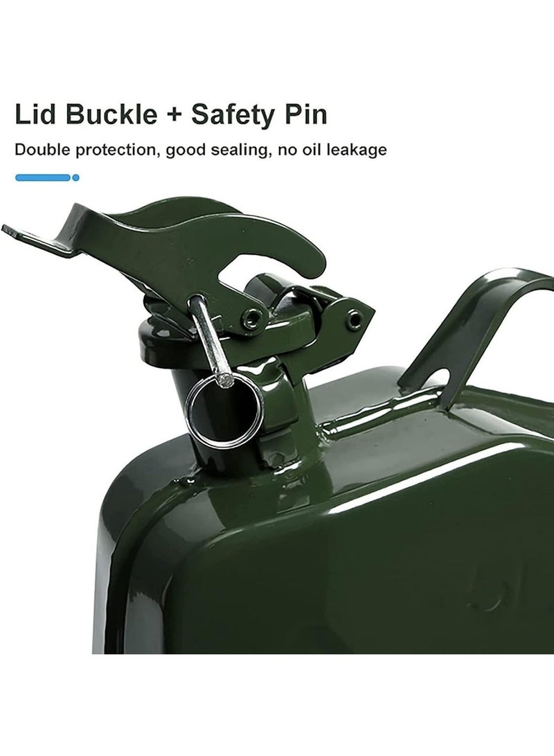 HERIOS Metal Jerry Can, 20 Litre, Green, for Gasoline, Diesel, and Other Liquids - Image 3