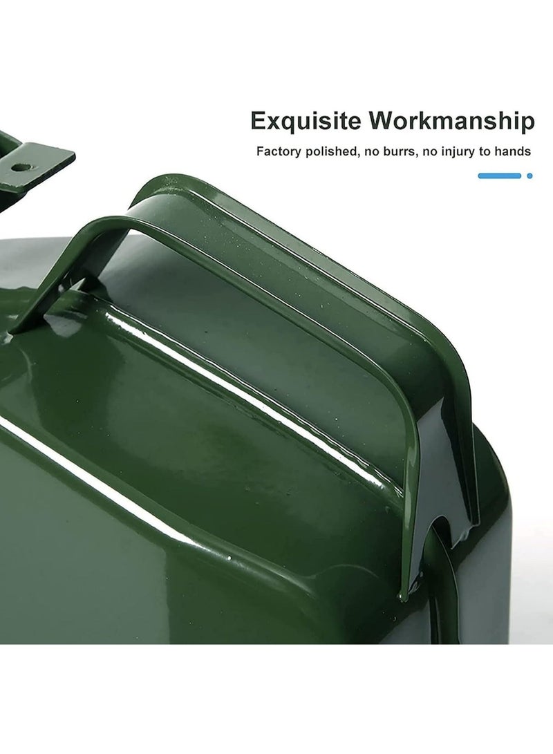 HERIOS Metal Jerry Can, 20 Litre, Green, for Gasoline, Diesel, and Other Liquids - Image 2