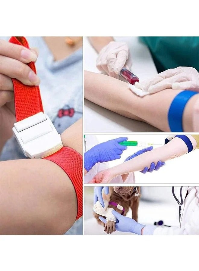 لغة 5 قطع من ضمادات عاصبة بمشبك قابل للتعديل، الإسعافات الأولية الطبية في حالات الطوارئ سريعة الفك، شريط إبزيم مطاطي، إبزيم عاصبة في حالات الطوارئ (ملون) - Image 4