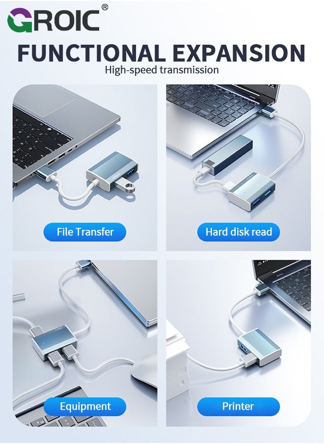GROIC Docking Station, Usb Extension 3.0 Episodes of Scorer U Disk Converting Connector Usp Multifunctional Extension Do Not Laptop Desktop Outer Porous Plug Multi -channel Extended Hub, Blue  - Image 5