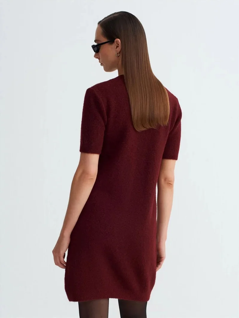 ديلفين Dilvin Ribbed Knit Mini Dress