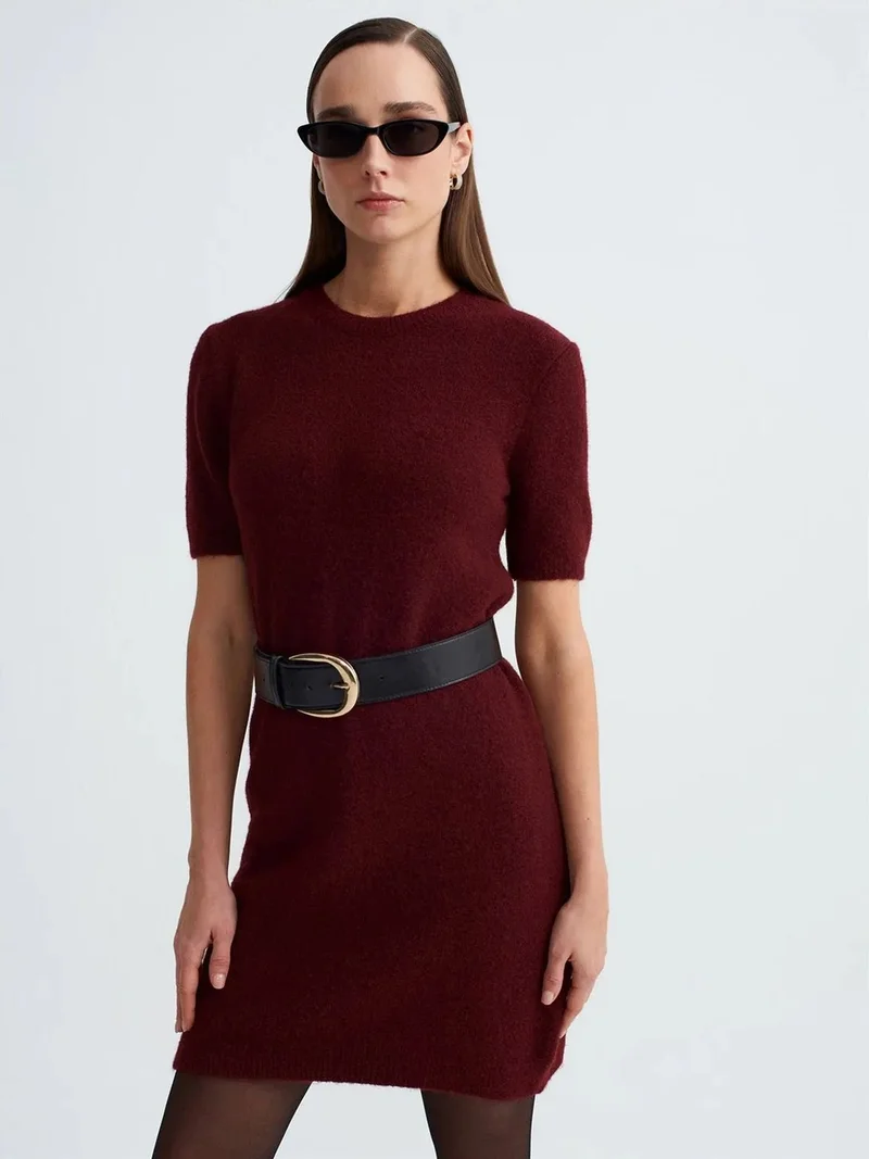 ديلفين Dilvin Ribbed Knit Mini Dress