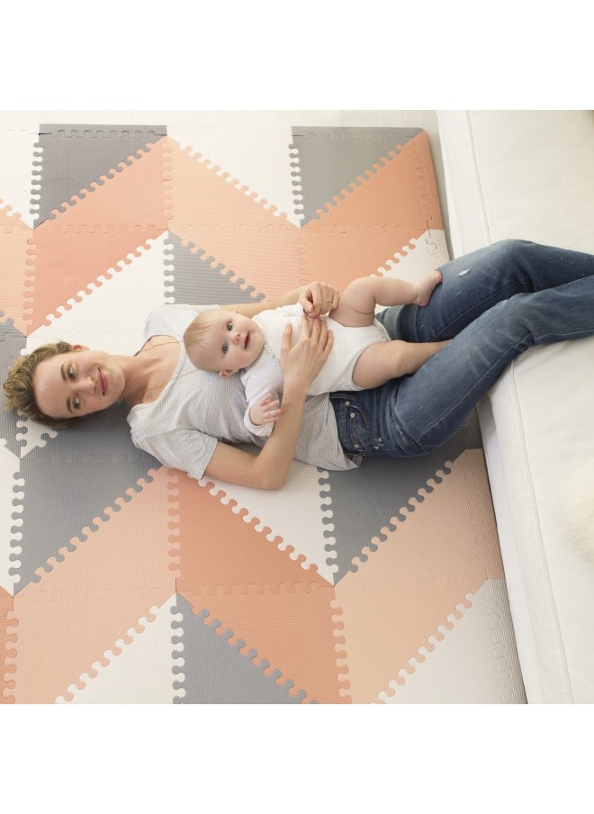 Skip Hop Playspot Geo Floor TilesGrey & Peach  - Image 3