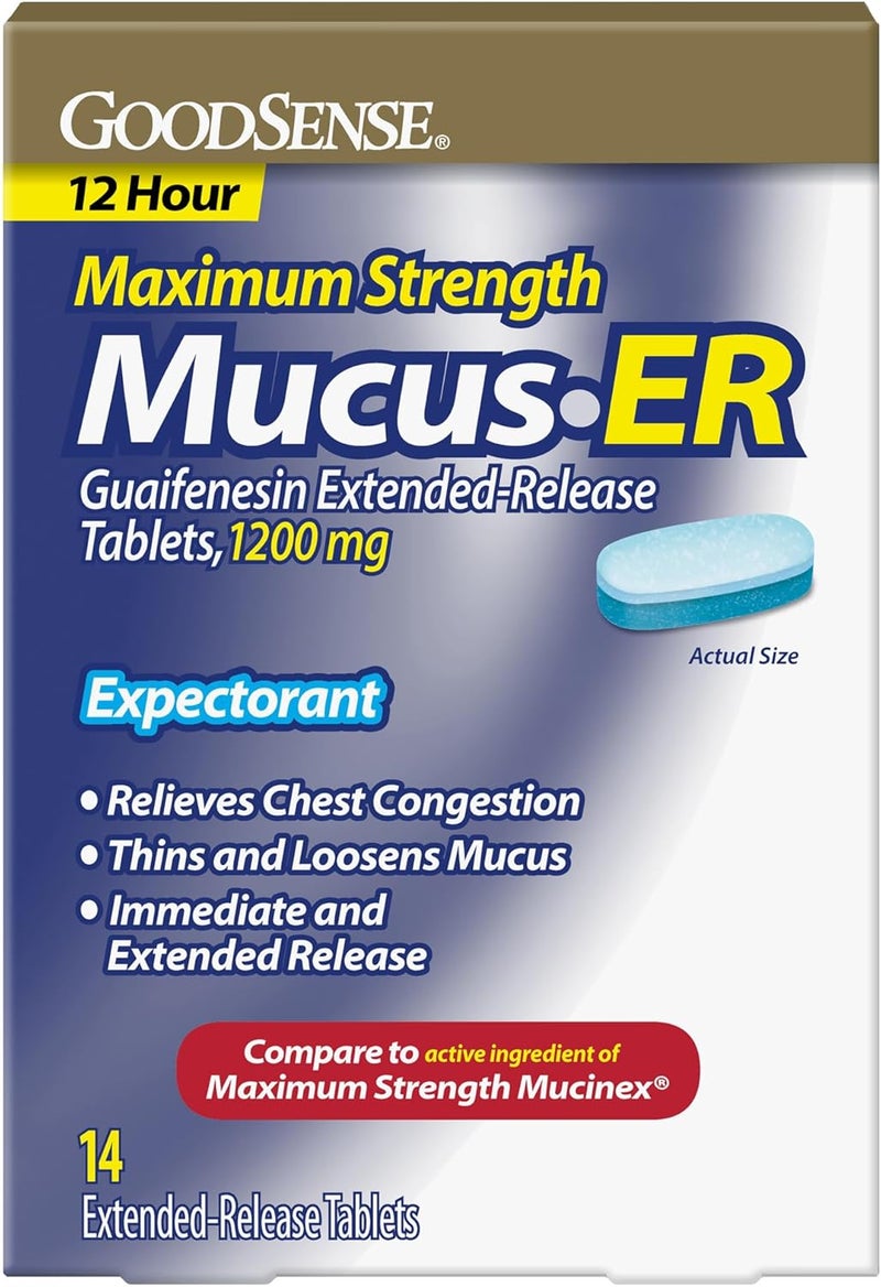 GOODSENSE Maximum Strength Chest Congestion and Mucus Relief Guaifenesin ExtendedRelease Tablets 1200 mg - Image 1