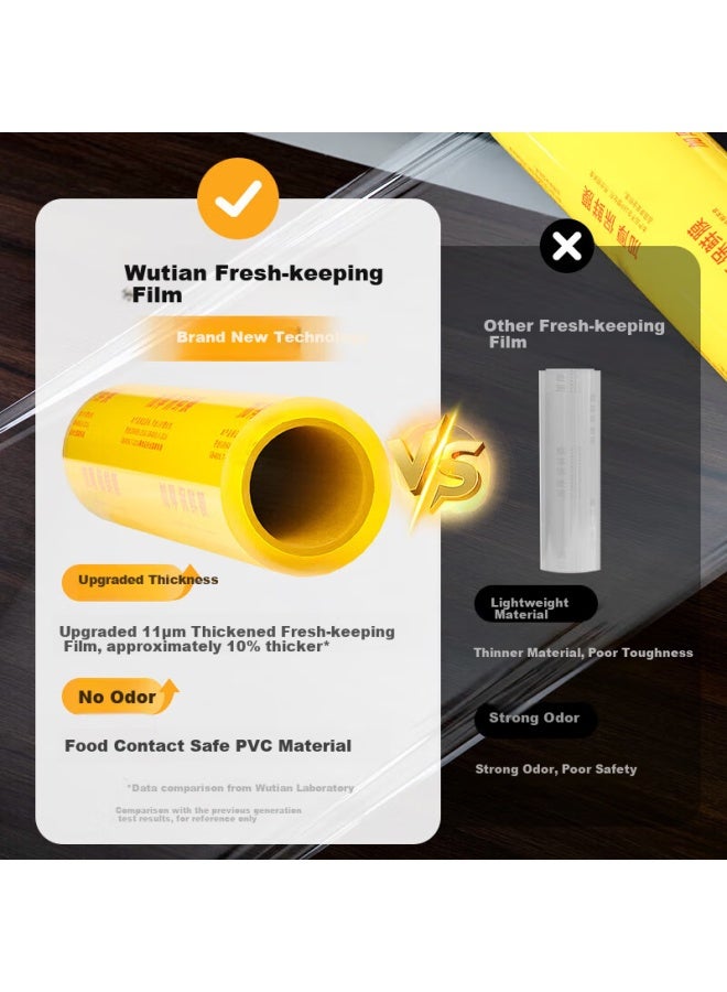 Yata Wutian Large Roll Commercial Pvc Cling Film 45cmx400m For Fresh Food Fruit And Vegetable Wrapping - Image 3