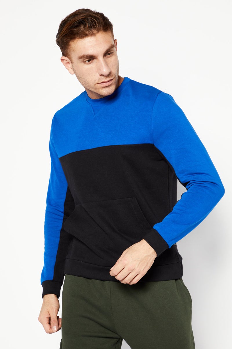DKNY سبورت ملابس رياضية للرجال بأكمام طويلة، أزرق - Image 1