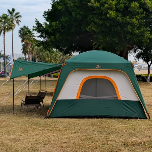 KTT Large Tent 8-10 Person,Family Cabin Tents,2 Rooms,2 Doors and 4 Windows with Mesh,Straight Wall,Waterproof,Double Layer,Big Tents for Outdoor,Picnic,Camping,Family Gathering(Green) - Image 4