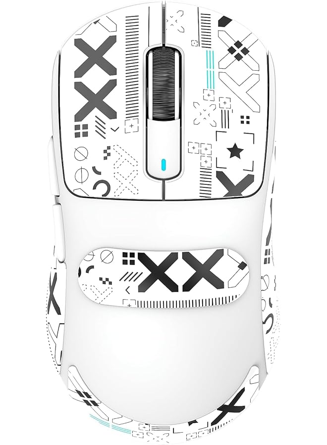 Attack Shark X3 Lightweight Wireless Gaming Mouse With Anti Slip Mouse Grip Tape Self Adhesive Design Elastics Refined Side Grips Sticker Sweat Resistant Pads/Anti Sweat Paste Cut To Fit (White) - Image 1