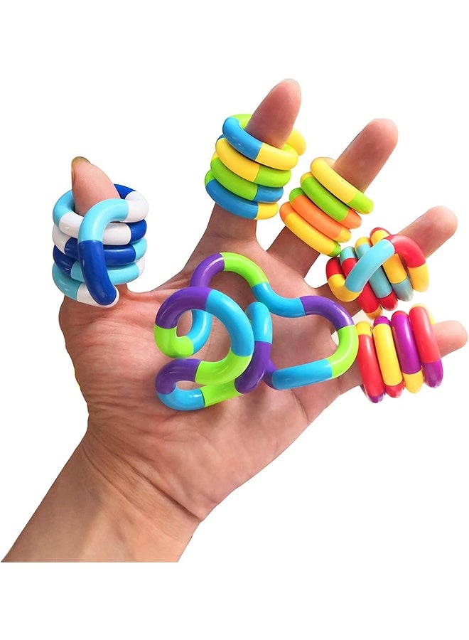 ألعاب الفidget الحسية المتشابكة - 6 قطع من ألعاب تخفيف التوتر الملونة المتنوعة للبالغين والأولاد والبنات للاسترخاء وتخفيف القلق والتوتر واستبدال الهدايا بدلاً من التدوير (6 قطع) - Image 2