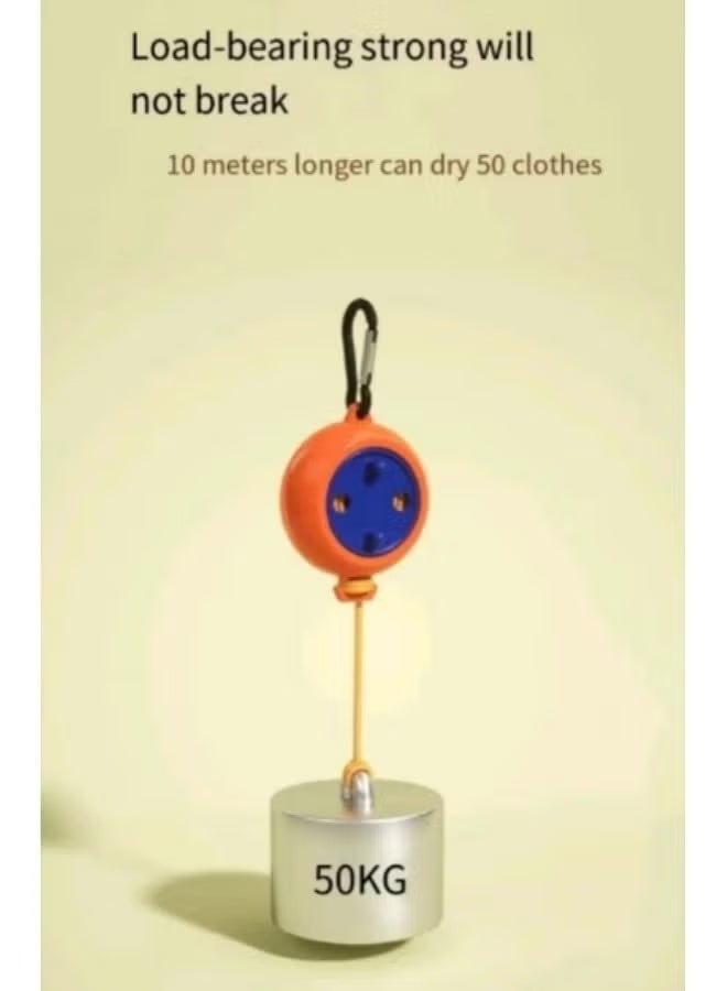 حبل غسيل سفر محمول قابل للسحب حبل غسيل خارجي قابل للسحب وردي 10 أمتار - Image 5