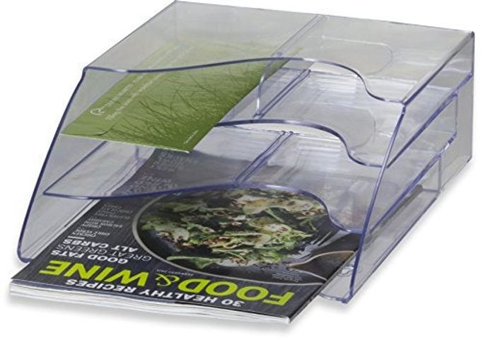 Officemate Multi-Use Literature Holder, 6 Pockets for 4.125 Inch Wide Leaflets or 3 Pockets for Letter Size Sheets or Folders, Clear (22914) - Image 3