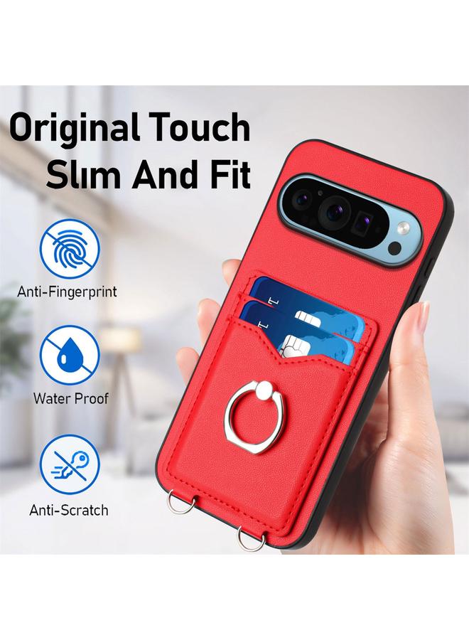 S-TOP Case For Google Pixel 9 Pro XL R20 Crossbody Rope Ring Card Holder Phone Case - Image 5