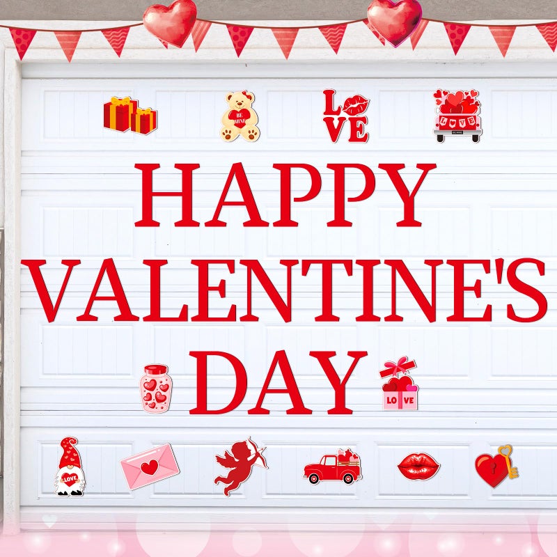 Ferraycle 30 Pcs Magnetic Valentines Day Garage Door Decorations Heart Valentines Garage Door Magnets Love Decor Car Magnets Stickers Refrigerator Decals - Image 1