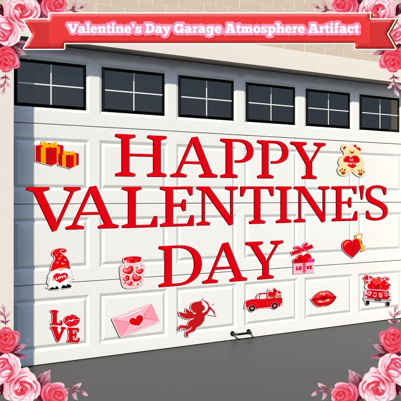 Ferraycle 30 Pcs Magnetic Valentines Day Garage Door Decorations Heart Valentines Garage Door Magnets Love Decor Car Magnets Stickers Refrigerator Decals - Image 3