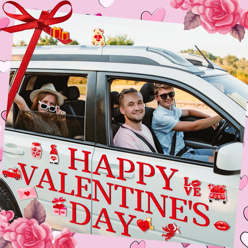 Ferraycle 30 Pcs Magnetic Valentines Day Garage Door Decorations Heart Valentines Garage Door Magnets Love Decor Car Magnets Stickers Refrigerator Decals - Image 4