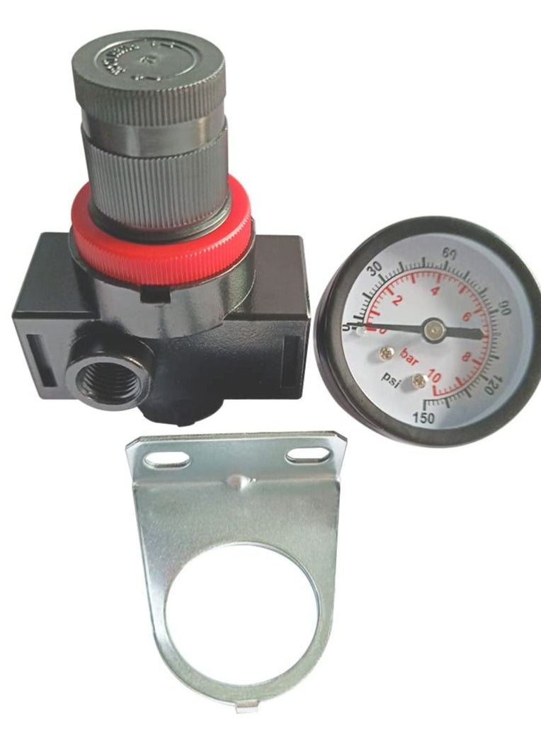 Excefore - BR2000 Air Compressor Regulator Combo 1/4" NPT with Manual Drain, Gauge, and Mounting Bracket, Precise Air Pressure Control for Efficient Operation - Image 1