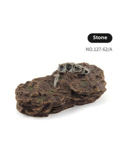 Wild Forest Dinosaur Jurassic Scene Ornaments Realistic Cave Plastic Rock Tree Stump Scene Ornaments-Color:Q62A Stone 35.2g