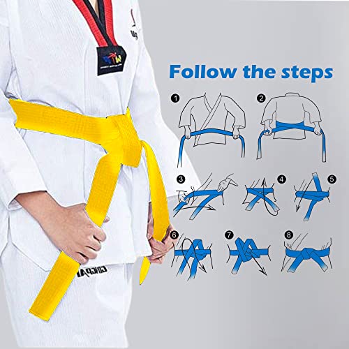 Hithop 8.6ft Long Soft Belt for Martial Arts Karate Taekwondo Judo (Yellow) - Image 4