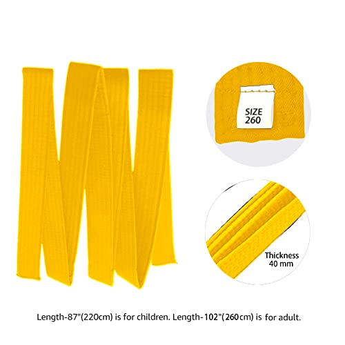 Hithop 8.6ft Long Soft Belt for Martial Arts Karate Taekwondo Judo (Yellow) - Image 2
