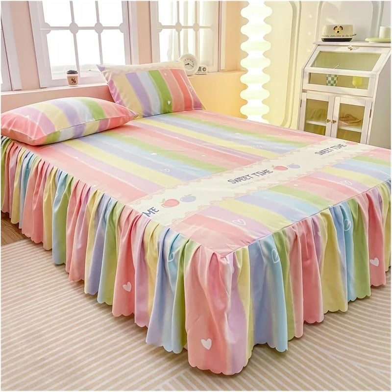 1PC Pattern Printing Bed Skirt for Double All-Seasons Falda De Cama Without Pillowcase(Color-06,200x220xx45cm 1pc) - Image 1